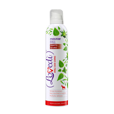 Lovedì Cane Manto Scuro Shampoo Mousse Aloe e Ortica