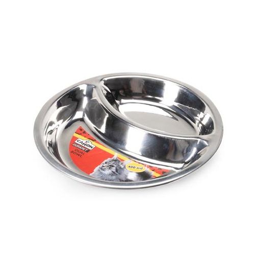 Ciotola Doppia in Acciaio