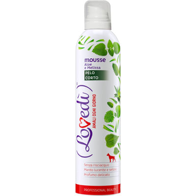 Lovedì Cane Pelo Corto Shampoo Mousse Aloe e Melissa