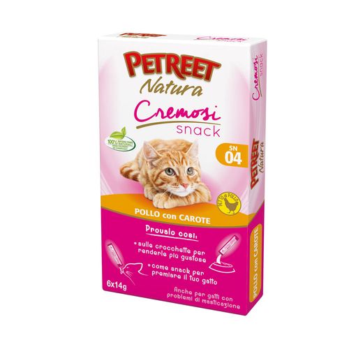 Petreet Gatto Snack Cremosi con Pollo e Carote