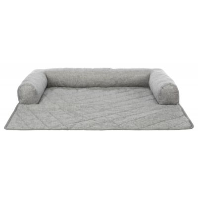 Trixie Divano Nero con Coperta Grigio Chiaro