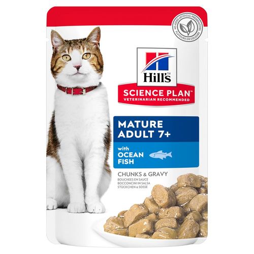 Hill's Science Plan Mature Adult 7+ Alimento per Gatti Busta Multipack 12x85G