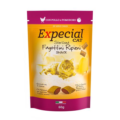 Expecial Cat Sterilised Snack Fagottini Pollo e Pomodoro