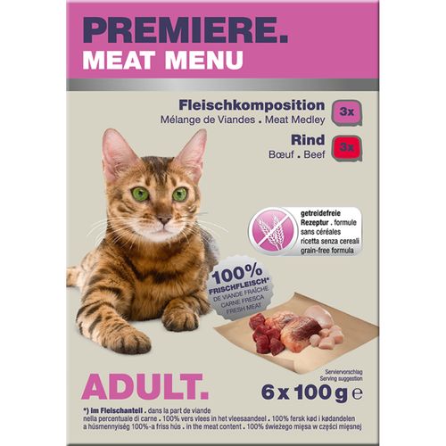 Premiere Meat Menu Cat Vaschetta Multipack 6x100G