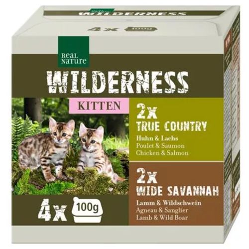 Real Nature Wilderness Kitten Vaschetta Multipack 4x100G