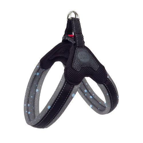 Pettorina per Cane Antracite Pois in Plastica