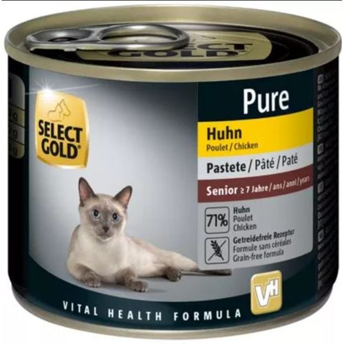 Select Gold Pure Paté Cat Senior Lattina Multipack 6x200G