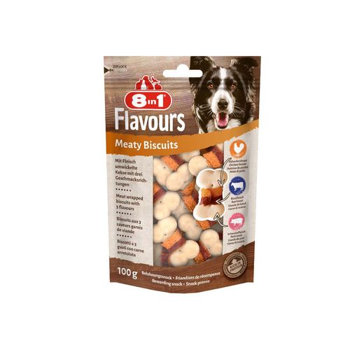 8 in 1 Flavours Dog Snack Meaty Biscuits