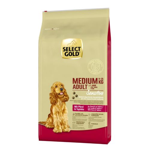 Select Gold Sensitive Medium Adult con  Cavallo e Tapioca