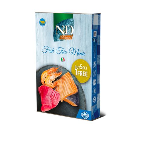 N&D Natural Cat Fish Trio Menu Lattina Multipack 6x70G