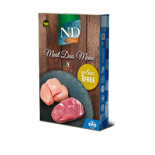 N&D Natural Cat Meat Duo Menu Lattina Multipack 6x70G