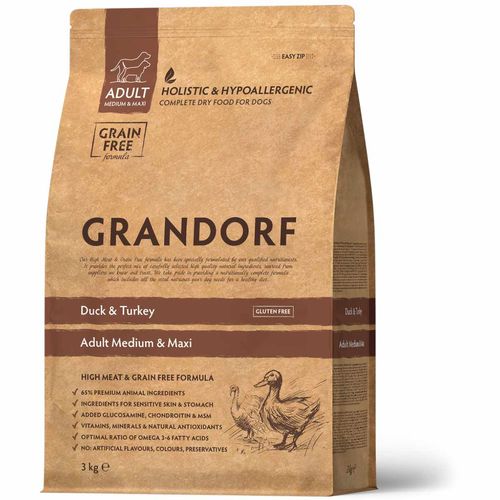 Grandorf Dog Adult Medium & Maxi Anatra e Tacchino