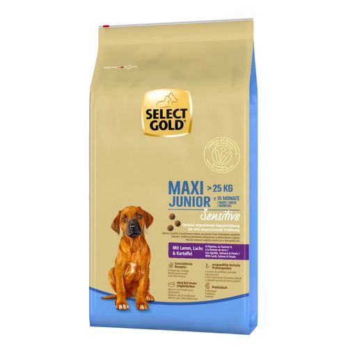 Select Gold Sensitive Maxi Junior con Agnello Salmone Patate