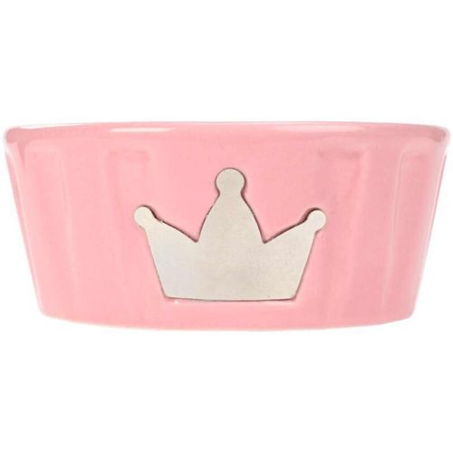 Anione Ciotola in Ceramica Rosa con Corona