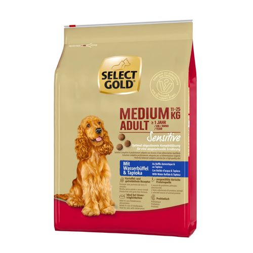 Select Gold Sensitive Medium Adult con Bufalo e Tapioca