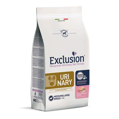 Exclusion Dog Diet Urinary Medium&Large Maiale