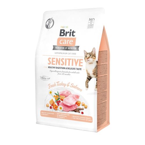 Brit Care Cat Grain Free Sensitive Healthy Digestion&Delicate Taste Tacchino