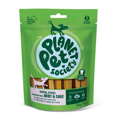 Planet Pet Society Dog Dental Sticks Menta e Salvia