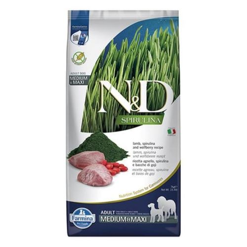 N&D Dog Spirulina Adult Medium&Maxi Agnello