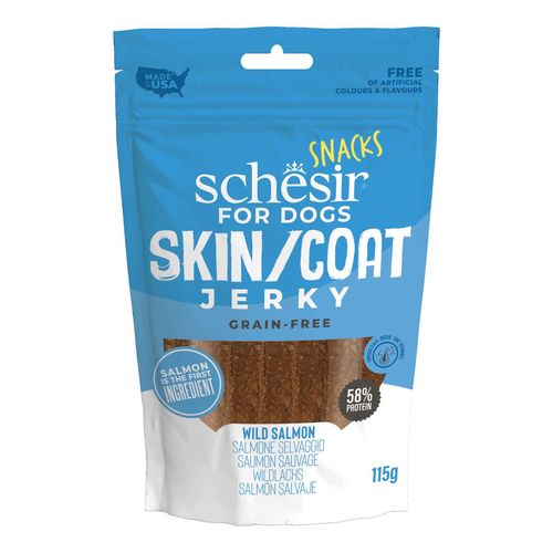 Schesir Dog Snack Jerky Skin&Coat Salmone