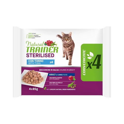 Natural Trainer Cat Sterilised Busta Multipack 4x85G