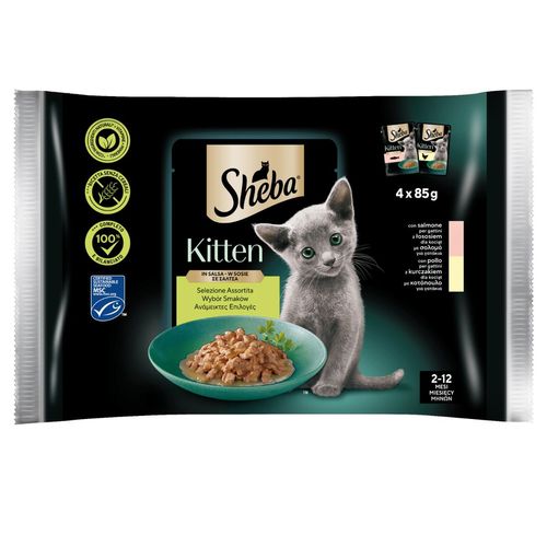 Sheba Selezione Assortita Kitten Busta Multipack 4x85G