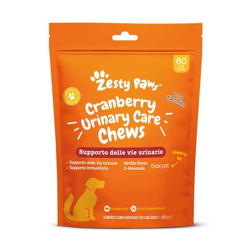 Zesty Paws Cranberry Urinary Care Chews Cane Alimento Complementare