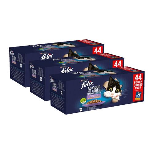 Kit Risparmio 132x85G Felix Cat Ghiottonerie Multipack Mix di Gusti