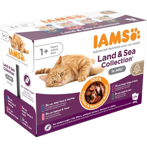 Iams Cat Busta Multipack 12x85G Jelly Land & Sea Collection