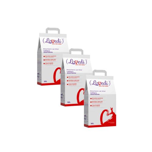 Kit Risparmio 3x10L Lovedi Gatto Lettiera Assorbente