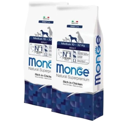 Kit Risparmio 2x12KG Monge Natural Superpremium Adult Medium con Pollo