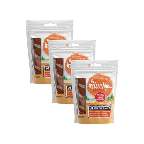 Kit Risparmio 3x140G Hi Duck Dog Snack Twister