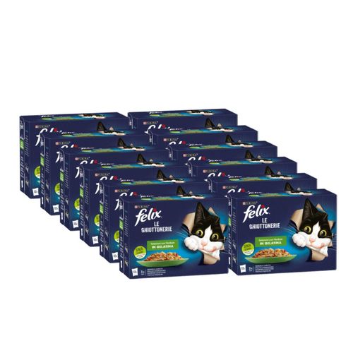 Kit Risparmio 144x85G Felix Le Ghiottonerie Cat Busta Multipack