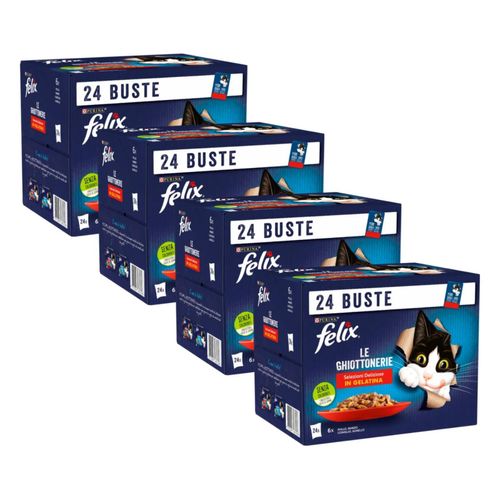 Kit Risparmio 96x85G Felix Le Ghiottonerie Cat Busta Multipack