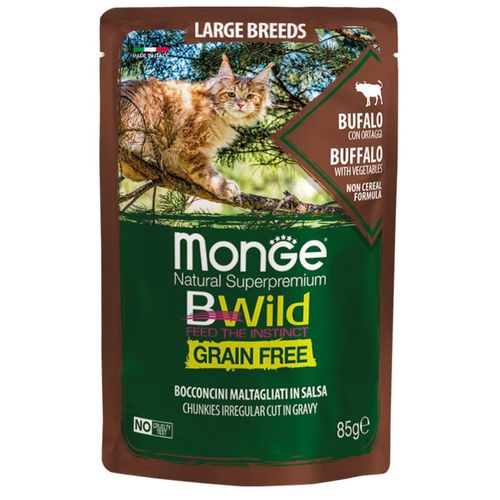 Monge Natural Superpremium BWild Cat Large Breeds Grain Free Busta Multipack 28x85G