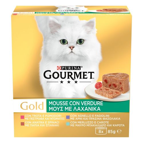 Gourmet Gold Mousse con Verdure Cat Lattina Multipack 8x85G