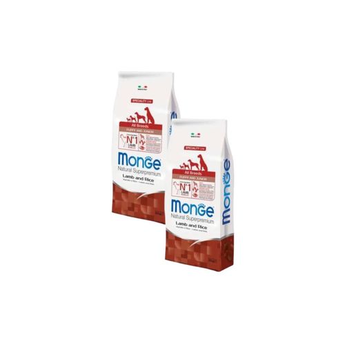 Kit Risparmio 2x12KG Monge Natural Superpremium Puppy e Junior Agnello