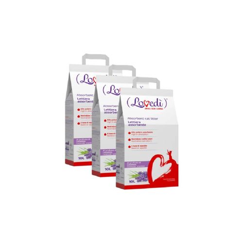 Kit Risparmio 3x10L Lovedi Lettiera Gatto Assorbente
