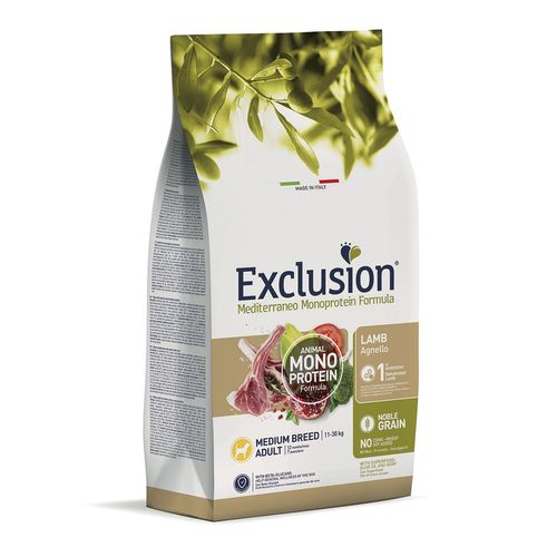 Exclusion Dog Mediterraneo Monoprotein Medium Adult all'Agnello