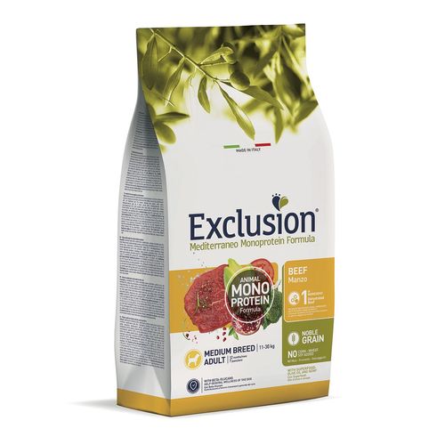 Exclusion Dog Mediterraneo Monoprotein Medium Adult al Manzo
