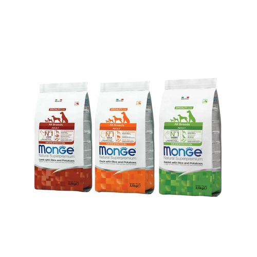 Set Prova Multigusto 3x2.5KG Monge Superpremium Adult