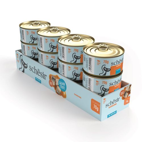 Schesir Cat Sardine Cuts Lattina Multipack 12x70G