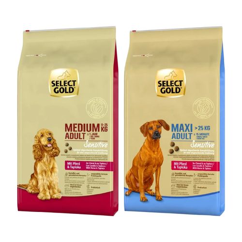 Kit Multigusto 2x12KG Select Gold Sensitive Medium e Maxi Dog