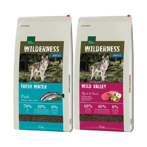 Kit Multigusto 2x12KG Real Nature Wilderness Dog Fresh Water + Wild Valley