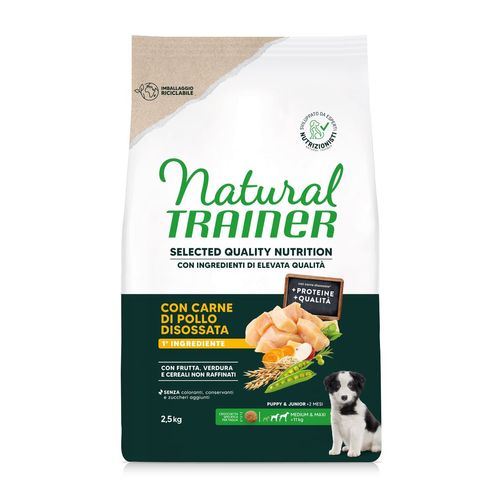 Natural Trainer Selected Quality Puppy & Junior Medium & Maxi con Pollo