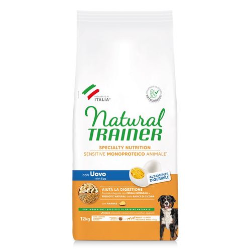 Natural Trainer Sensitive Dog No Gluten Adult Medium Maxi Uovo