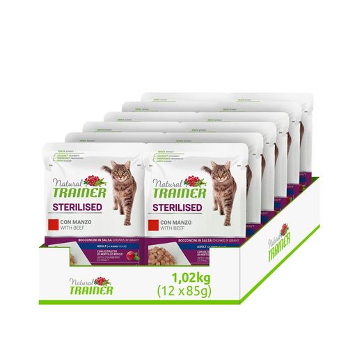 Natural Trainer Cat Sterilised Busta Multipack 12x85G