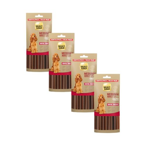 Kit Risparmio 4x504G Select Gold Snack Cane Medium Sensitive Dental