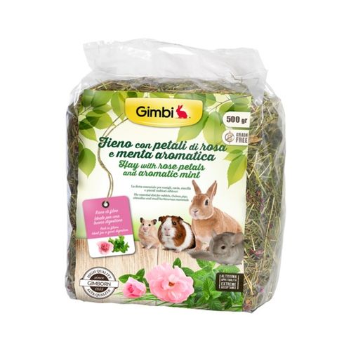 Gimbi Fieno Con Petali Di Rosa E Menta Aromatica Per Roditori