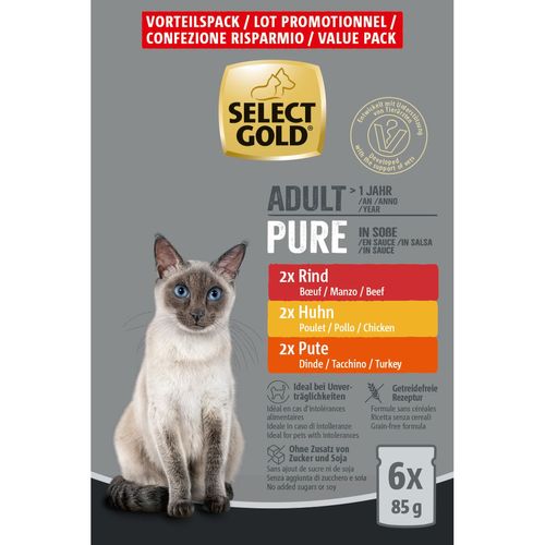 Select Gold Pure Cat Adult Busta Multipack 6x85G